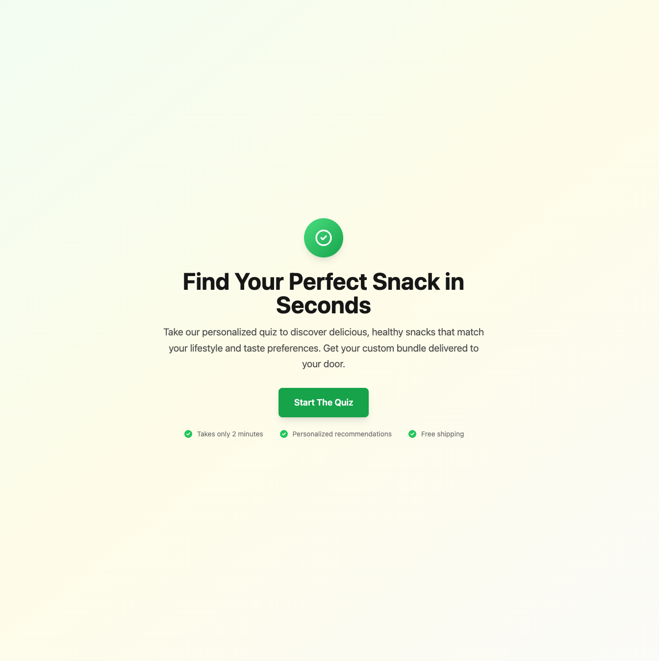 Screenshot of Snack Quiz - A fun and helpful quiz that helps you pick which product in a range is the best fit for you....